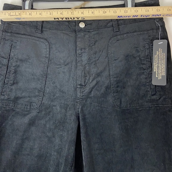 Bebe Black Velvet Cordoroy Bellbottom Bootcut Jeans Pants NEW Sz30x34 (sku44) - Picture 2 of 16